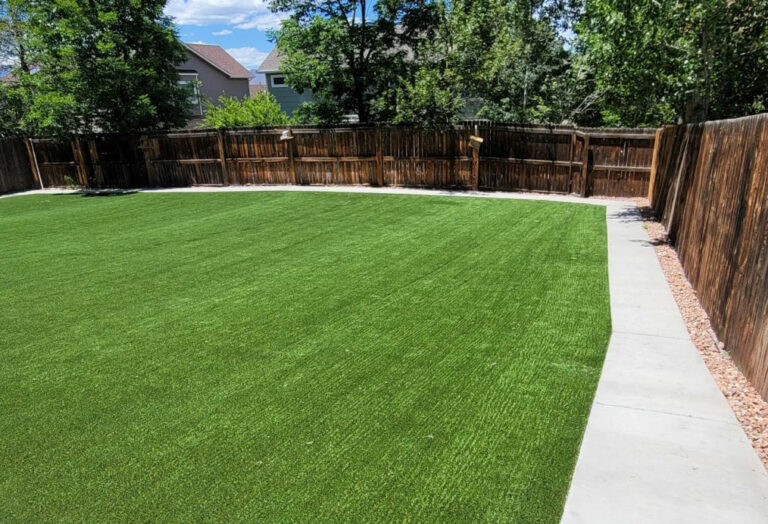 Large yard with turf