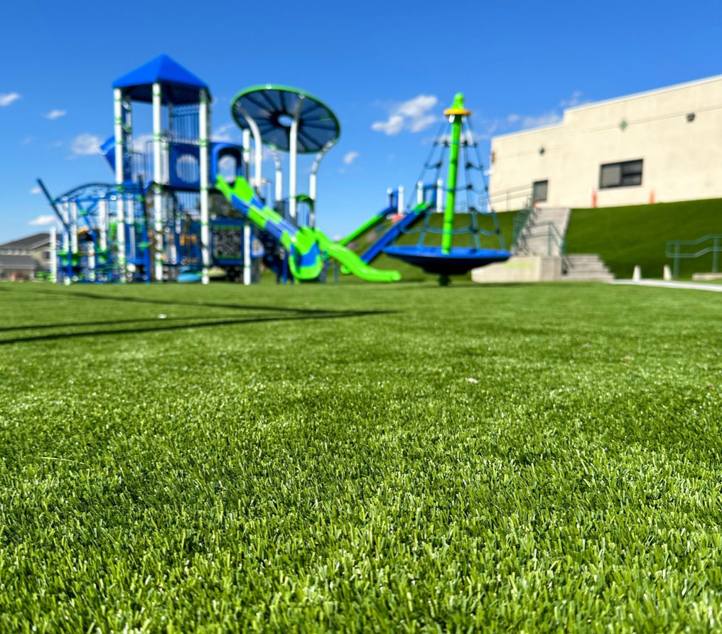 playscape on top of turf